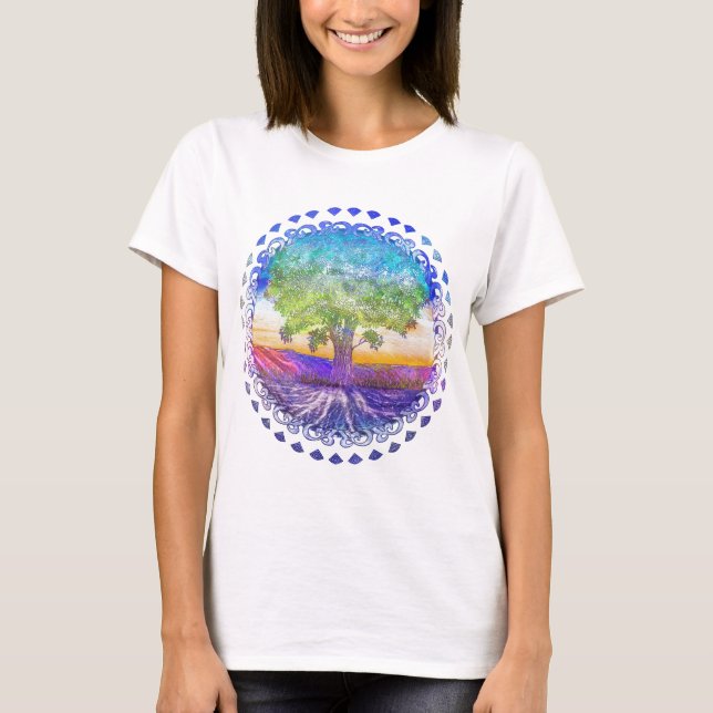 T-shirt Arbre de paix, d'amour et d'équilibre de la vie (Devant)