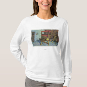 T-shirt Arbre de peuplier antique de Lombardie et château