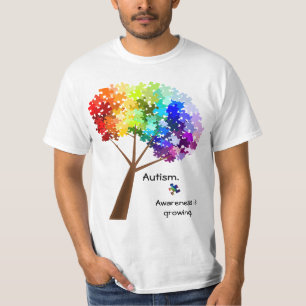 T-shirt Arbre de puzzle d'arc-en-ciel de sensibilisation