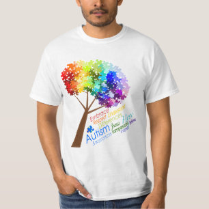 T-shirt Arbre de puzzle d'arc-en-ciel de sensibilisation
