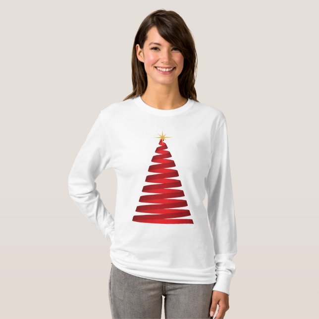 T-shirt Arbre de ruban rouge (Devant entier)