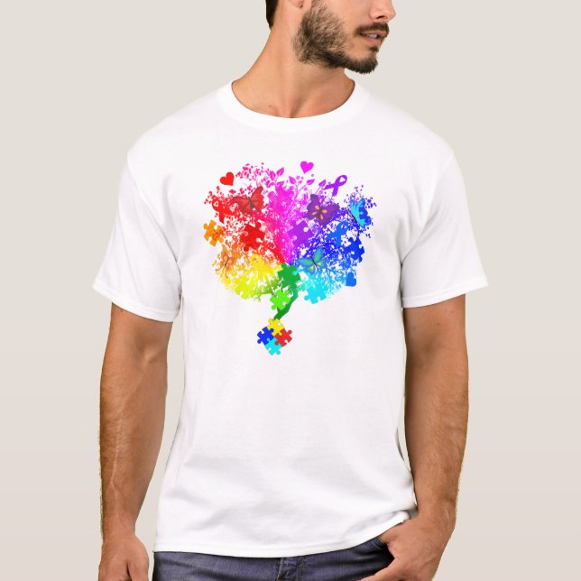 T-shirt Arbre de spectre d'autisme (Devant)