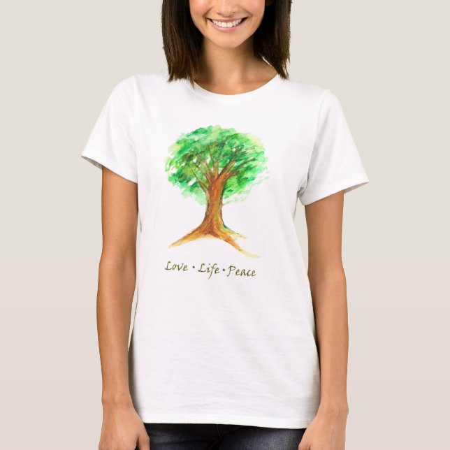 T-shirt Arbre de vie Aimer la paix (Devant)