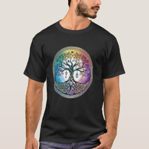 T-shirt arbre de vie coloré Odin Northman Valhalla Norse