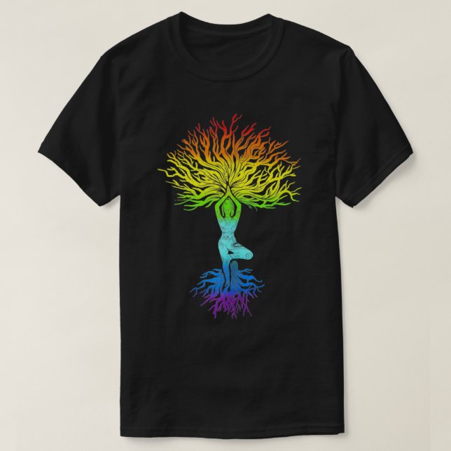 T-shirt Arbre de vie Haka Om Woman Yoga Vrikshasana Hatha (Design devant)
