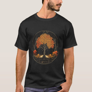 T-shirt Arbre De Vie Vibes Automne Boho Sacred Geometr Aut