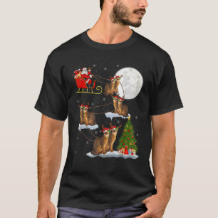 T-shirt Arbre d'éclairage de Noël Père Noël équitation Aby