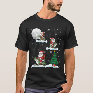T-shirt Arbre d'éclairage de Noël Père Noël équitation Iso