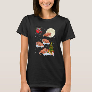 T-shirt Arbre d'éclairage de Noël Santa à cheval Armadillo