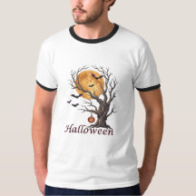 T-Shirt Arbre d'Halloween et Citrouille Jack-o'-La