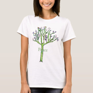 T-shirt arbre d'oiseau de paix
