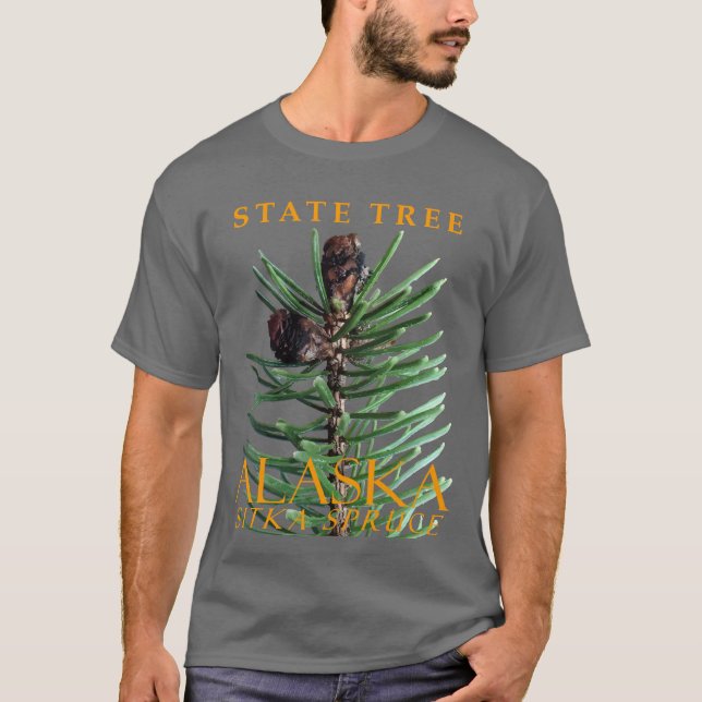 T-shirt Arbre Du Territoire De L'Alaska L'Épinette De Sitk (Devant)