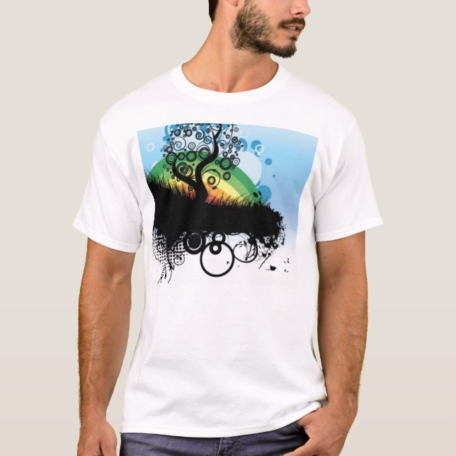 T-shirt arbre et arc-en-ciel (Devant)