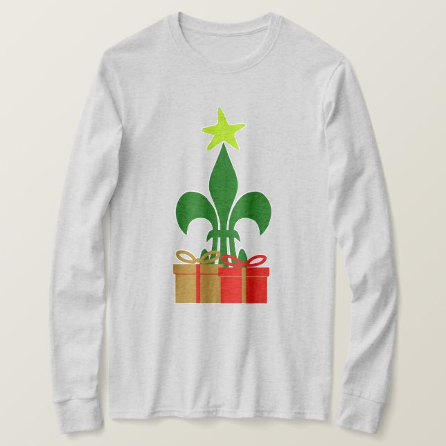 T-shirt Arbre et cadeau de Noël de la Louisiane Fleur De (Design devant)