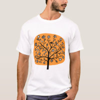 Arbre Fleur Stylisé - Orange Clair