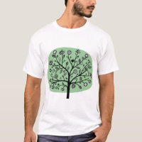 Arbre Fleur Stylisé - Vert Éclairci
