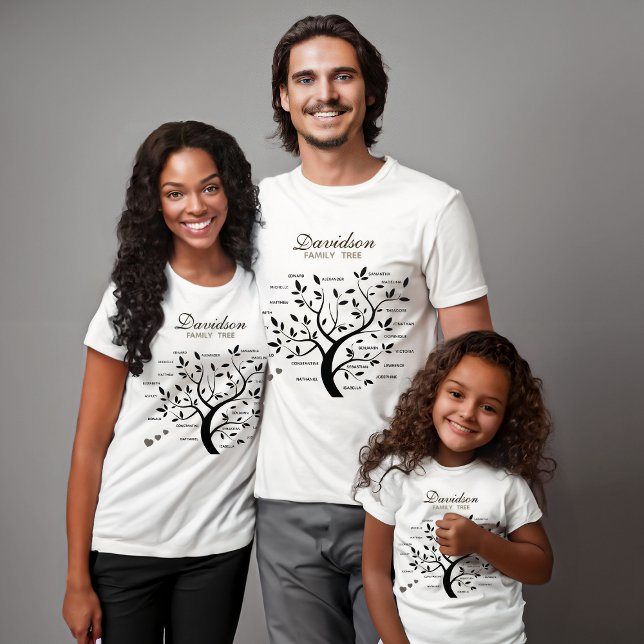 T-shirt Arbre généalogique personnalisé (20 noms) (Créateur téléchargé)