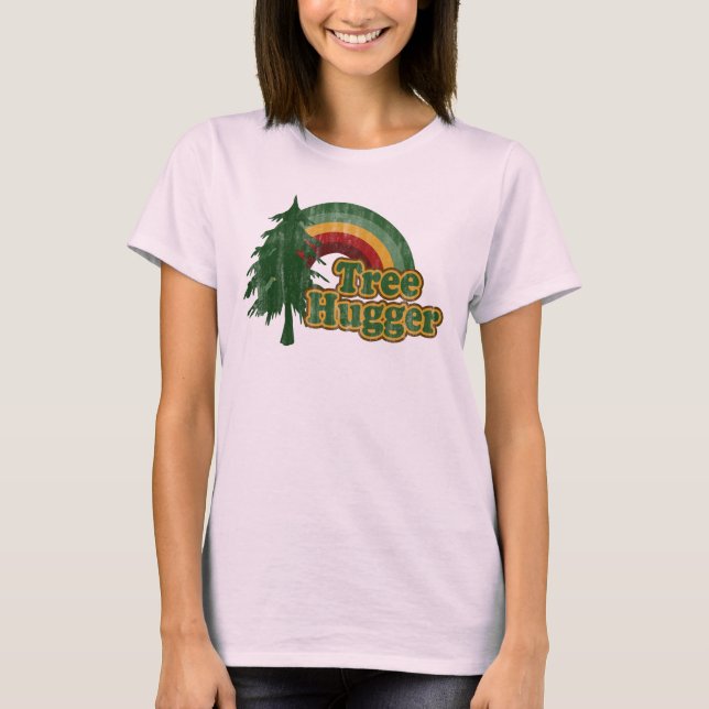 T-shirt Arbre Hugger Hippie arc-en-ciel (Devant)