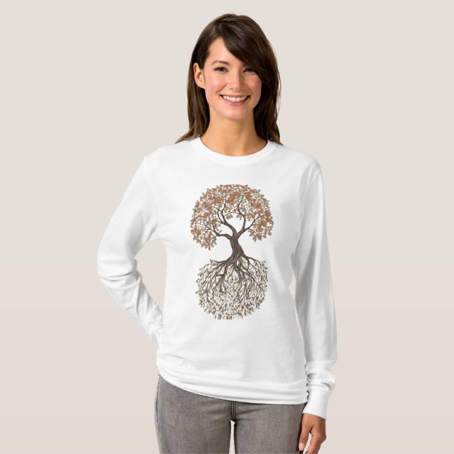 T-shirt Arbre Majestueux de Vie - Croissance, Force, (Devant entier)