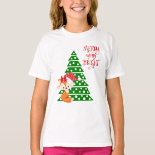 T-shirt Arbre mignon de Fox et de Noël