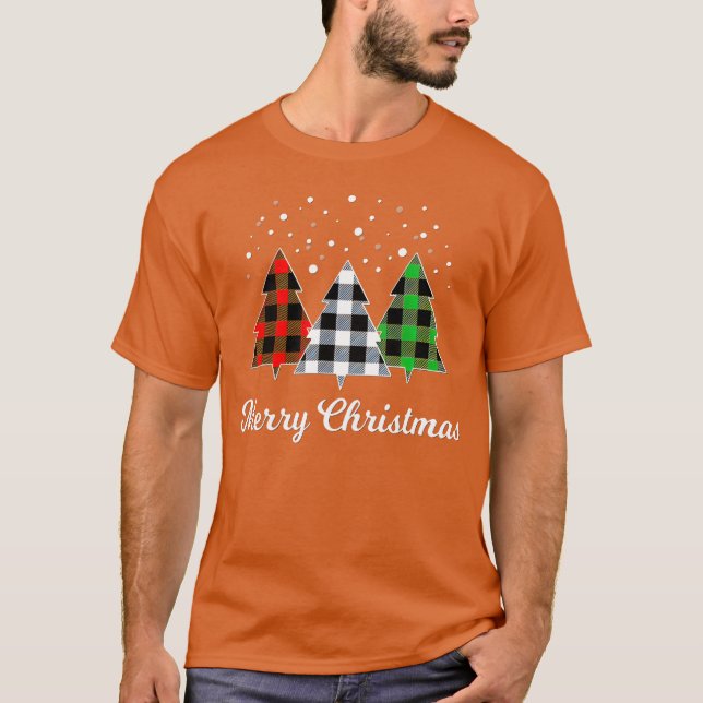 T-shirt Arbre Plaid Christmasree Joyeux Christmasree vinta (Devant)