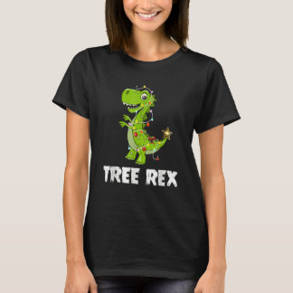 T-shirt Arbre Rex Dinosaur Costume de Noël Xmas Arbre Ligh
