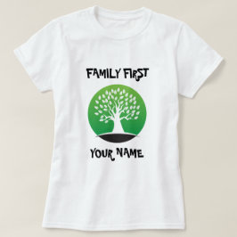 T-shirt Arbre vert de réunion de famille personnalisable