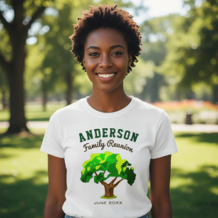 T-shirt Arbre vert Nom personnalisé Famille Réunion