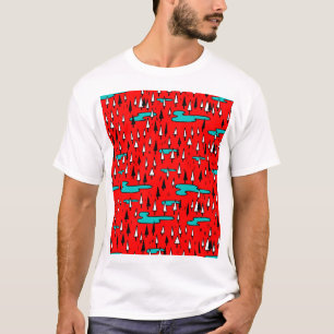 T-shirt Arbres à main levée : motif de Noël scandinave.
