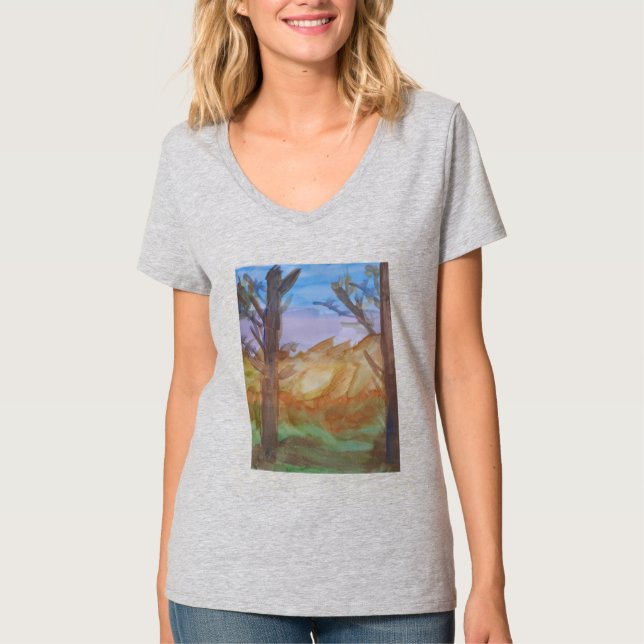 T-shirt Arbres au coucher du soleil (Devant)