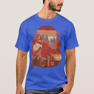 T-shirt Arbres de forêt automnale Faune Nature Rétro Anima