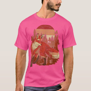 T-shirt Arbres de forêt automnale Faune Nature Rétro Anima