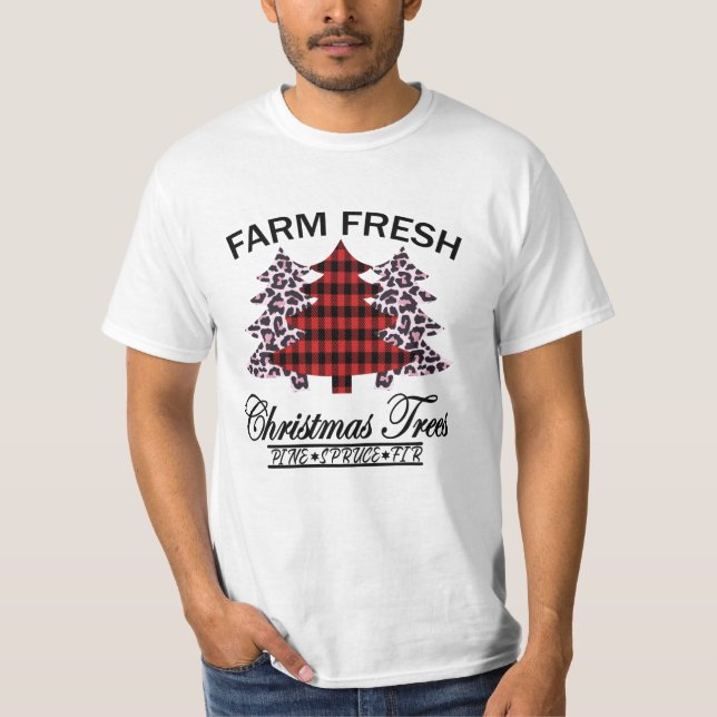 T-shirt Arbres de Noël frais de ferme (Devant)