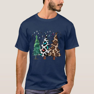 T-shirt Arbres de Noël Leopard Christmasrees Famille d'hiv