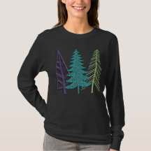 Arbres de Noël modernes Dames Longues Manches T Ch