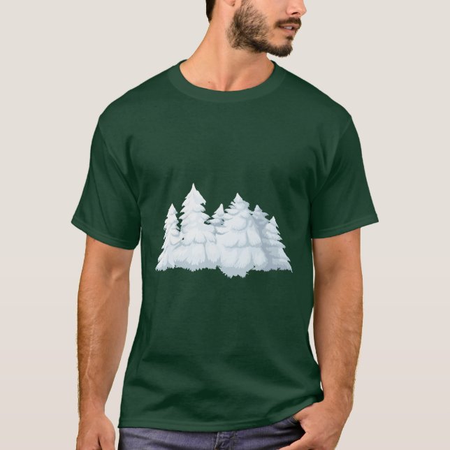T-shirt Arbres de Noël neigeux (Devant)