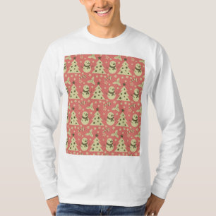 T-shirt Arbres de Noël rétro houx baie étoile canne à bonb