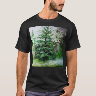T-shirt Arbres En Foggy Day