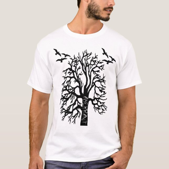 T-shirt Arbres et oiseaux (Devant)