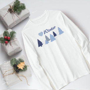 T-shirt Arbres Fantaisistes Cœur Hiver