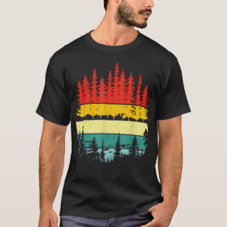 T-shirt Arbres fauniques rétro en plein air Nature Forêt M