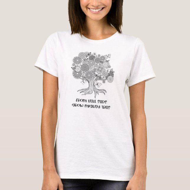 T-shirt Arbres puissants Positivité Mindfulness Couleur de (Devant)