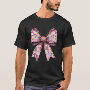 T-shirt Arc Coquette Licorne Fête des Mères Motif Ruban Ro