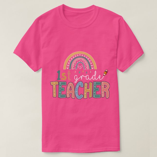T-shirt Arc en arc-en-ciel 1ère année Enseignant Kinder Re (Design devant)