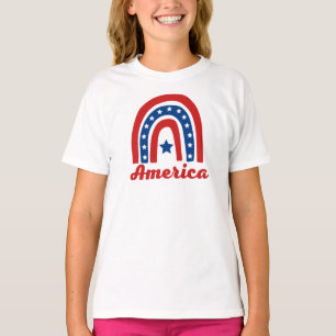 T-Shirt Arc-en-ciel américain du 4 juillet