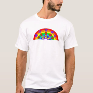 T-shirt Arc-en-ciel avec Empreintes de pattes de chien
