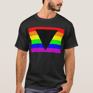 T-shirt Arc-en-ciel avec la triangle noire pour gai et des
