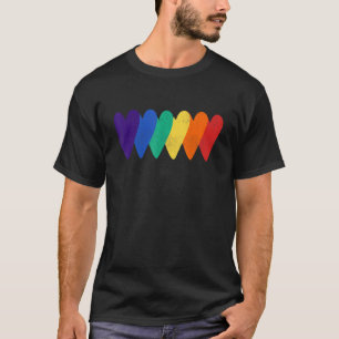 T-shirt Arc-en-ciel Coeurs Aimer LGBT Lesbian Bi Trans