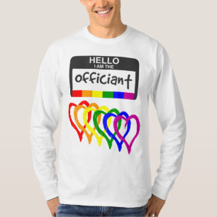 T-shirt Arc-en-ciel Coeurs Mariage Nom officiel Insigne