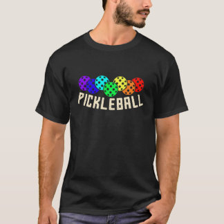 T-shirt Arc-en-ciel Couleur de Pickleball Joueur Entraînem